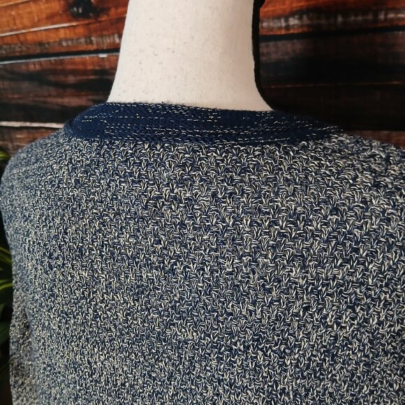 NWT Roz & Ali 2X Cardigan Sweater Knit Jacket Blazer Navy Chain Trim - Picture 8 of 13